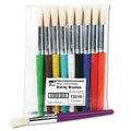 Charles Leonard Paint Brush Set, Natural Bristle Bristle, Wood Handle, 10 PK 73210